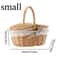 Handwoven Wicker Picnic Basket With Lid Portable Outdoor Storage Hamper 5