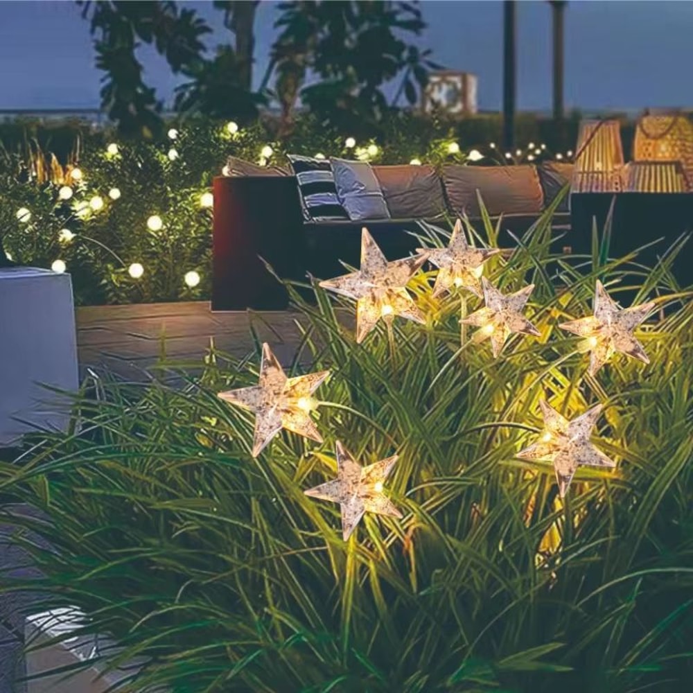 Solar Star Garden Light Waterproof Outdoor Pathway Decor 0