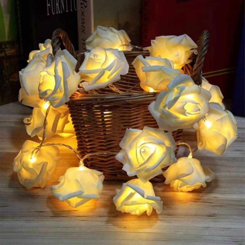Rose Flower LED String Lights Battery Operated 10 20 LED Romantic Decor 2