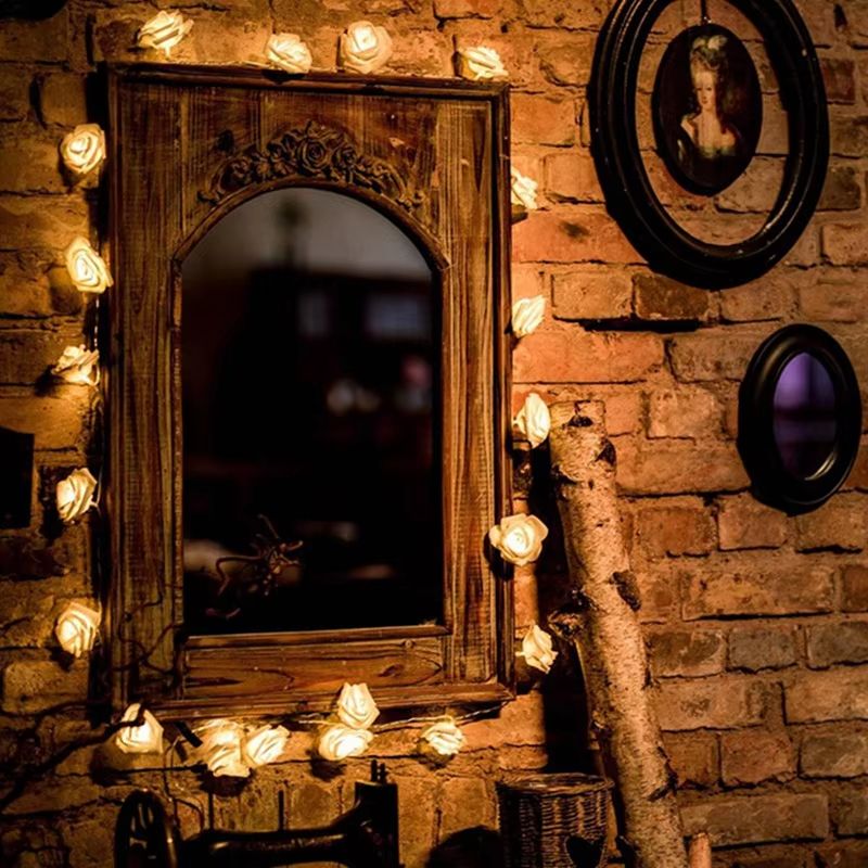 Rose Flower LED String Lights Battery Operated 10 20 LED Romantic Decor 5