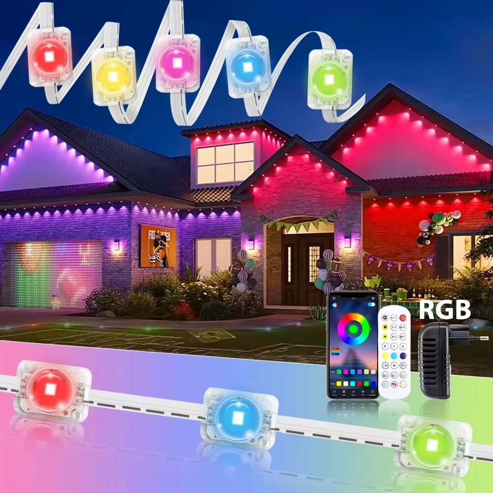 Smart RGB Eave Lights Permanent Outdoor LED String For Home Decor 2