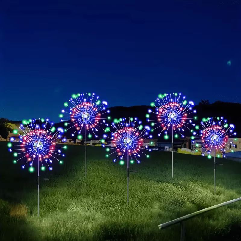 Solar Fireworks Garden Lights 60 LED Waterproof Outdoor Patio Decor 2
