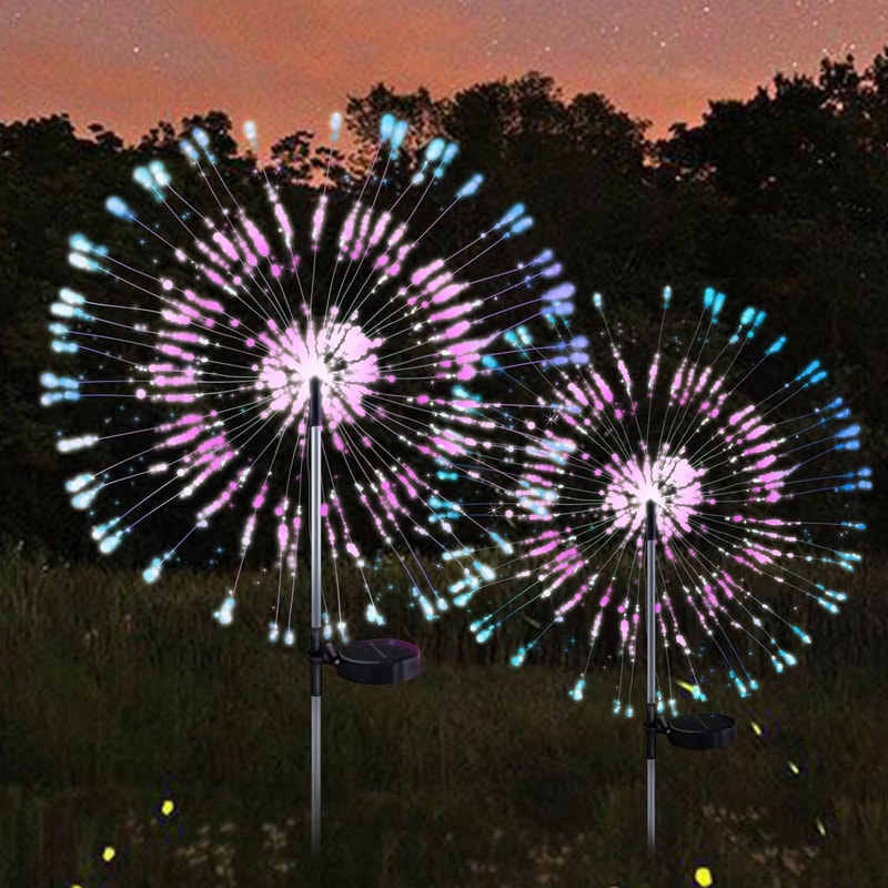 Solar Fireworks Garden Lights 60 LED Waterproof Outdoor Patio Decor 4