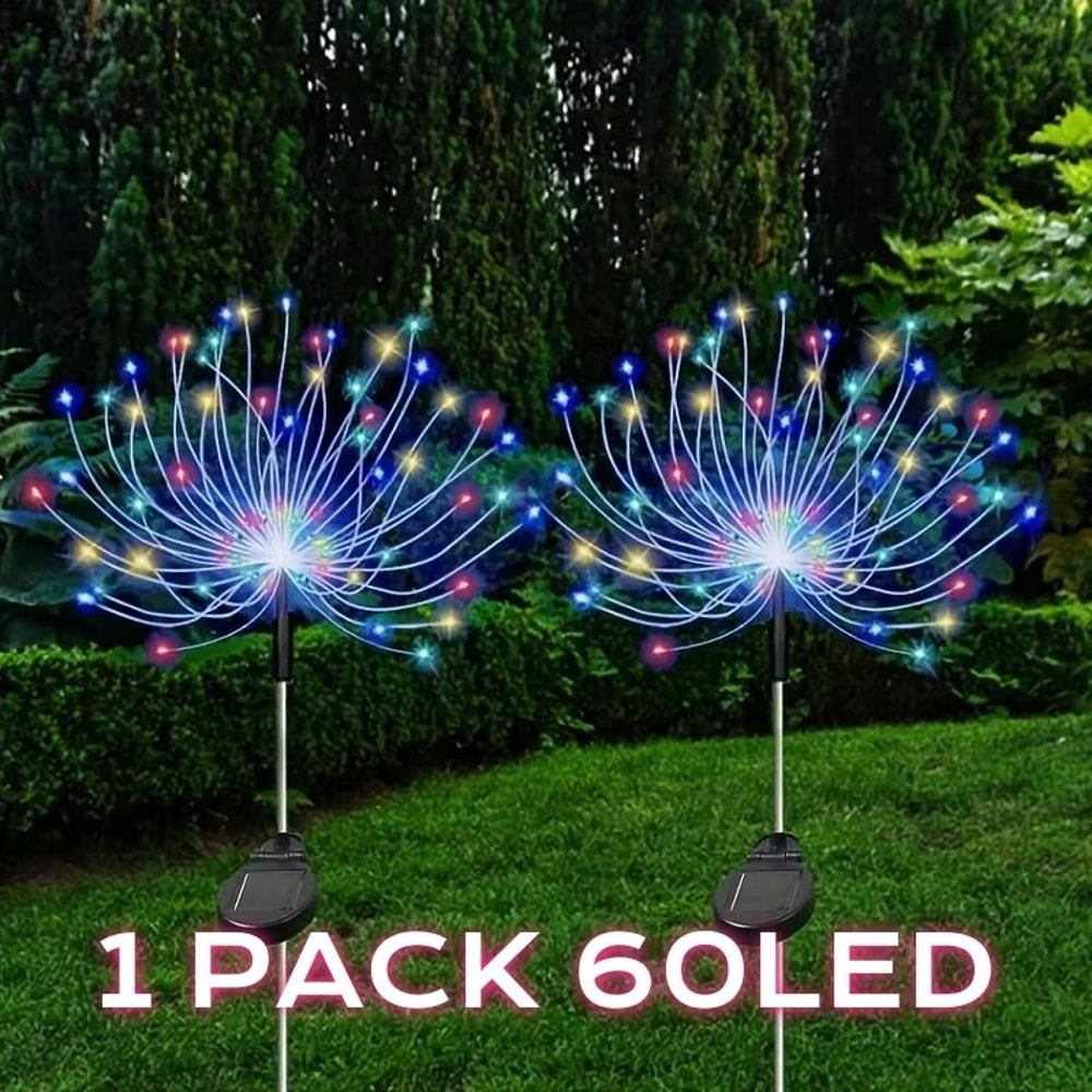 Solar Fireworks Garden Lights 60 LED Waterproof Outdoor Patio Decor 6