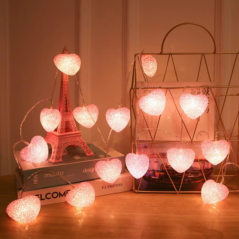 Heart Fairy String Lights Battery Operated Romantic LED Decor 1