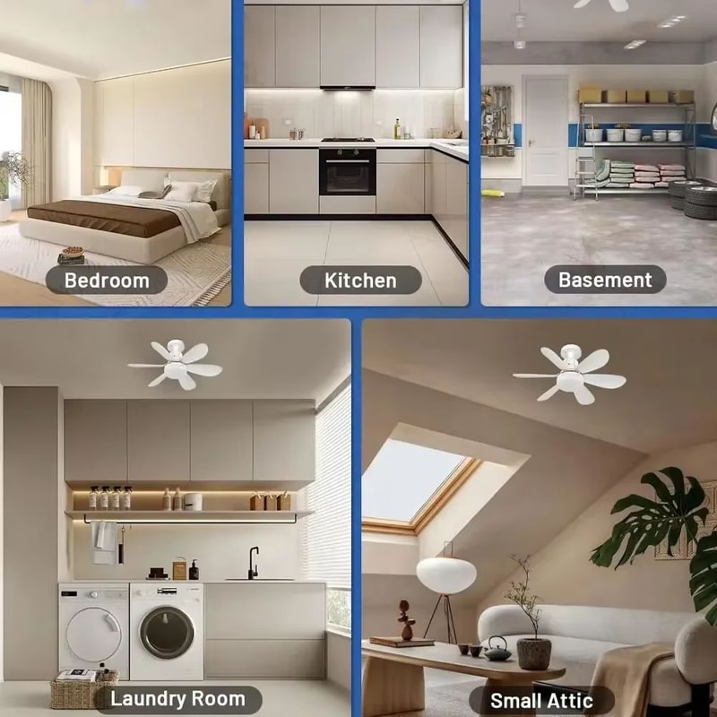 Modern E27 Ceiling Fan Light With Remote Control And Dimmable LED 2