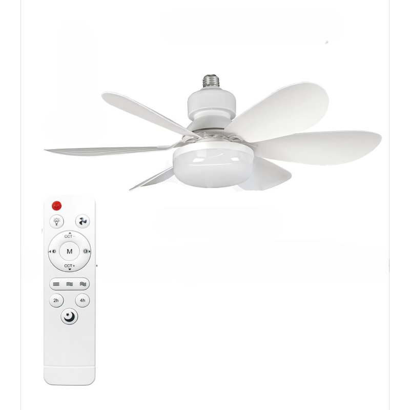 Modern E27 Ceiling Fan Light With Remote Control And Dimmable LED 4