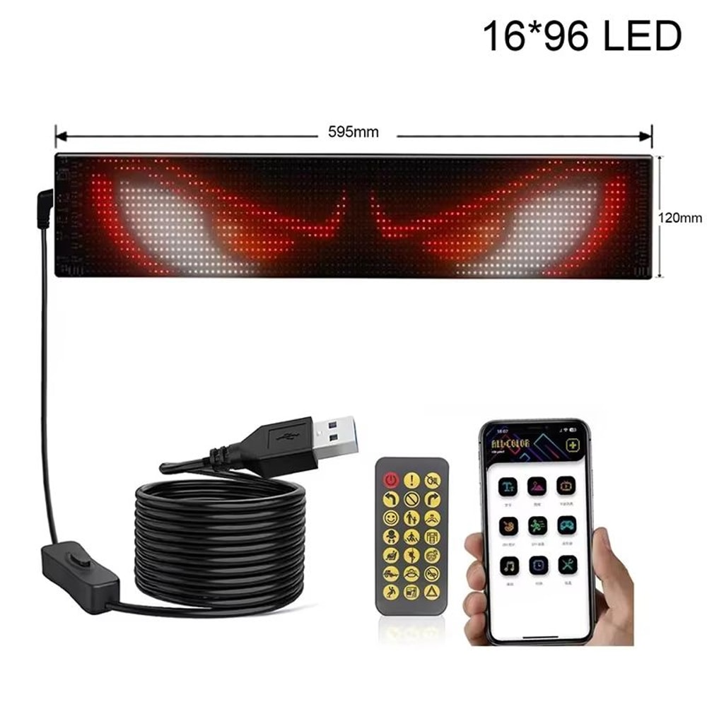 RGB LED Matrix Pixel Panel For Car And Truck With Bluetooth App Control 8