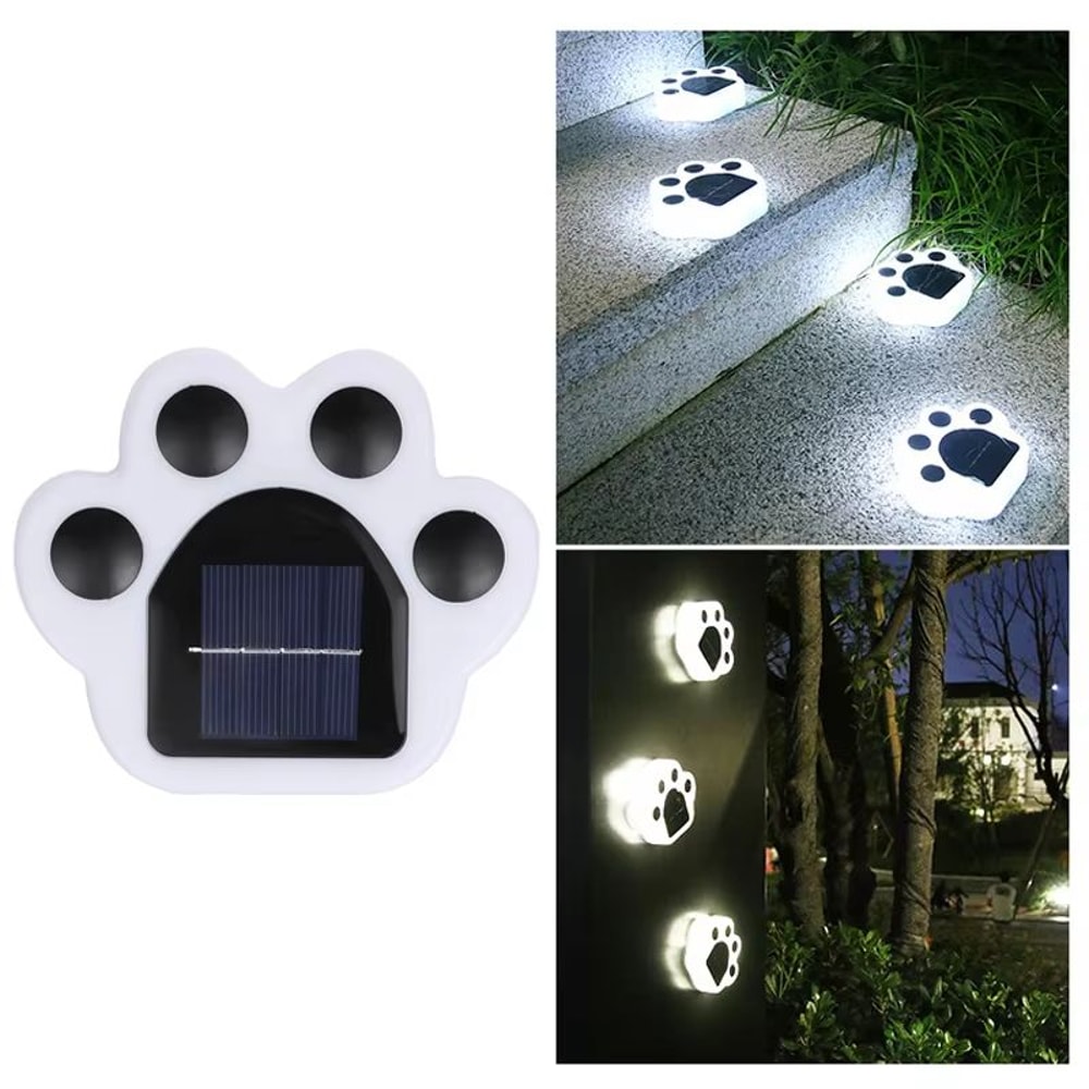 Solar Bear Paw Garden Lights Waterproof LED Outdoor Pathway Decor 6