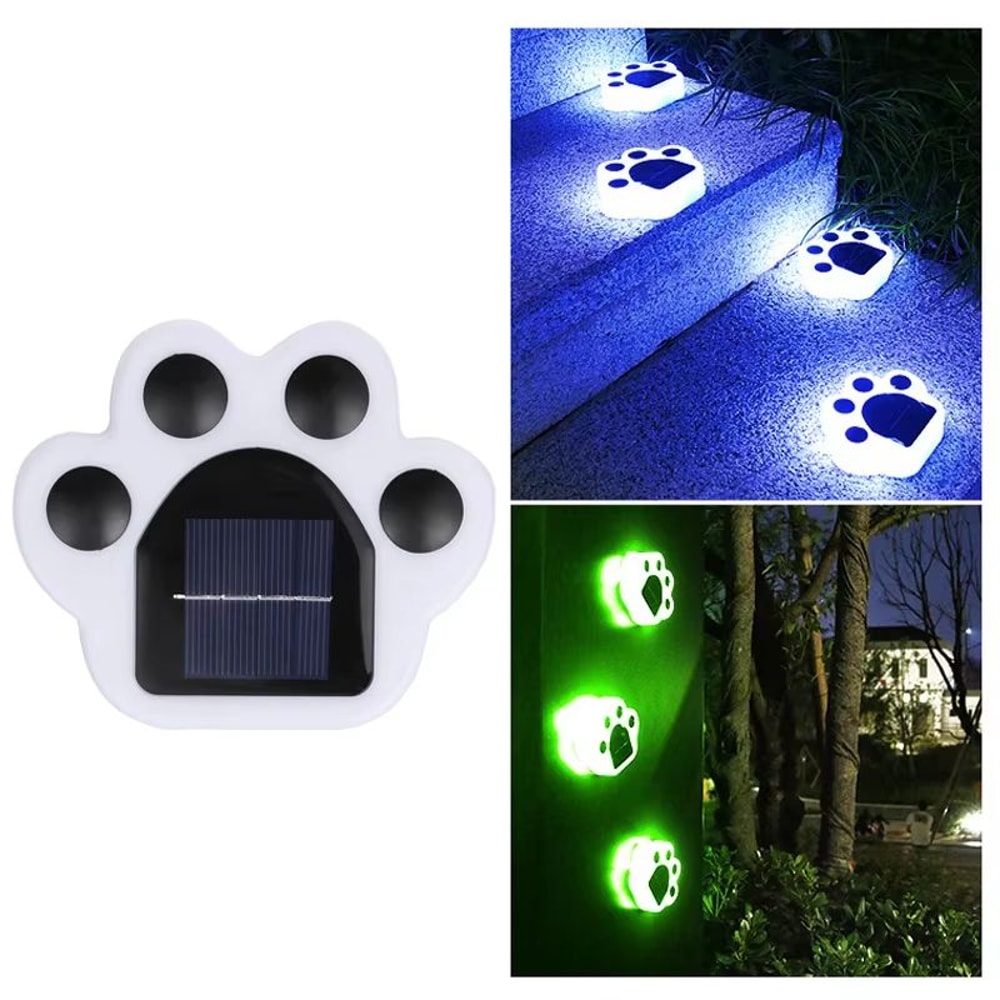 Solar Bear Paw Garden Lights Waterproof LED Outdoor Pathway Decor 8