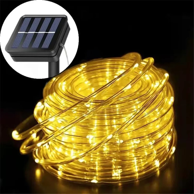 Solar LED Tube String Lights Waterproof Outdoor Garden Party Decor 8