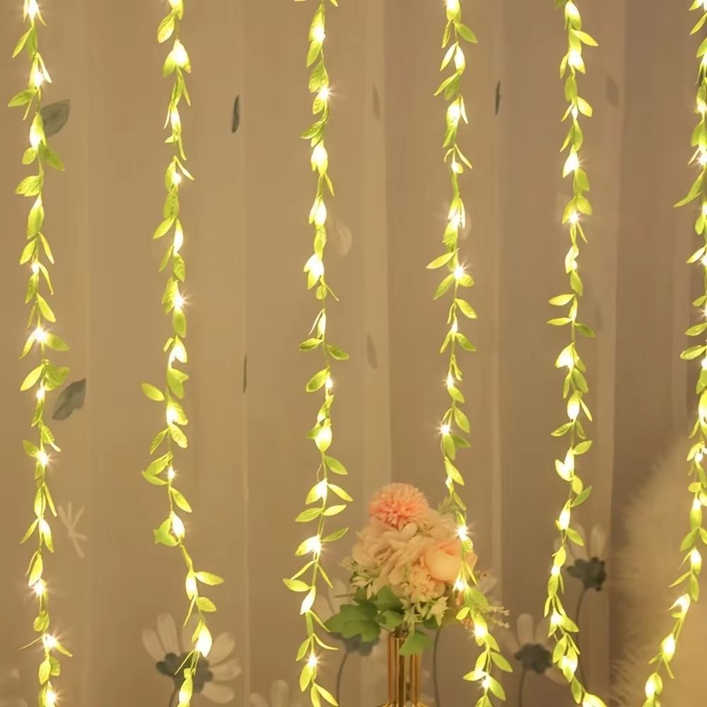 Battery Powered Green Willow String Lights For Bedroom Living Room And Party Decor 3