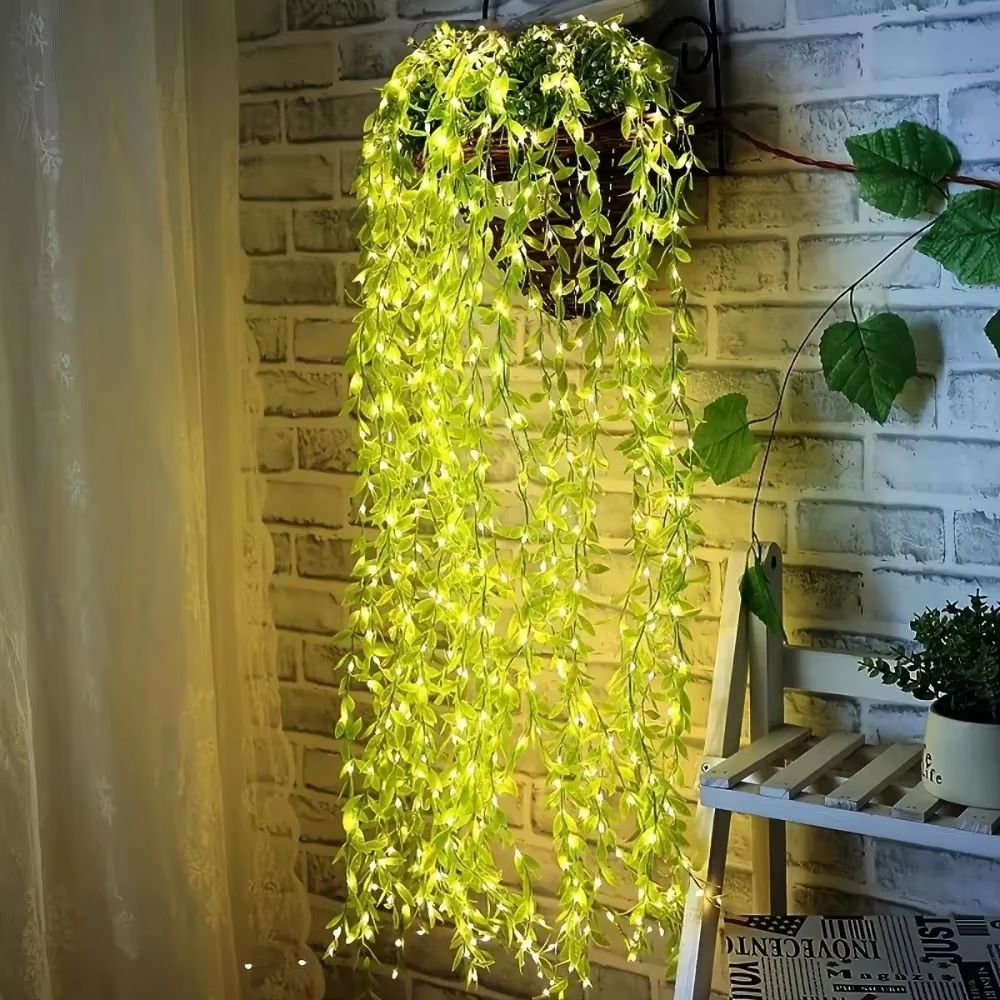 Battery Powered Green Willow String Lights For Bedroom Living Room And Party Decor 5