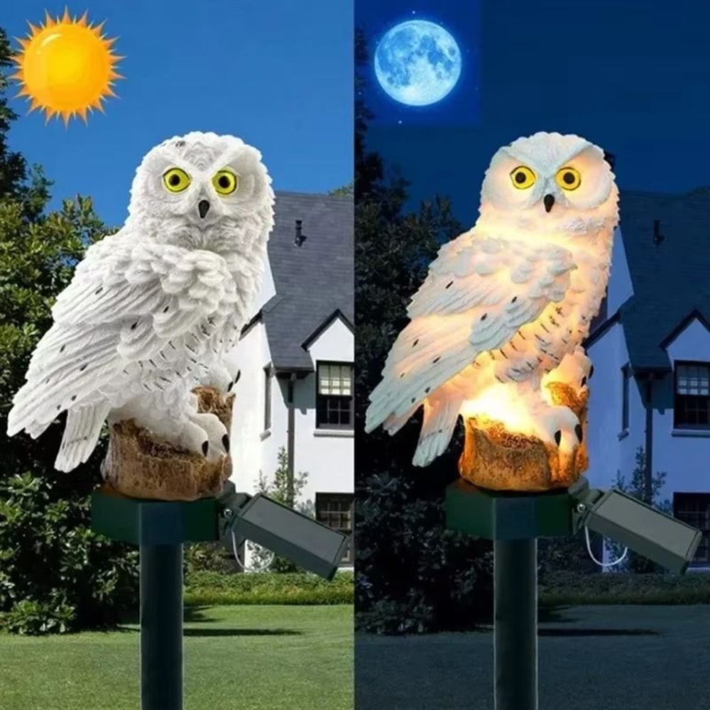 Solar Owl Garden Stake Light Waterproof Outdoor Lawn Decor 1