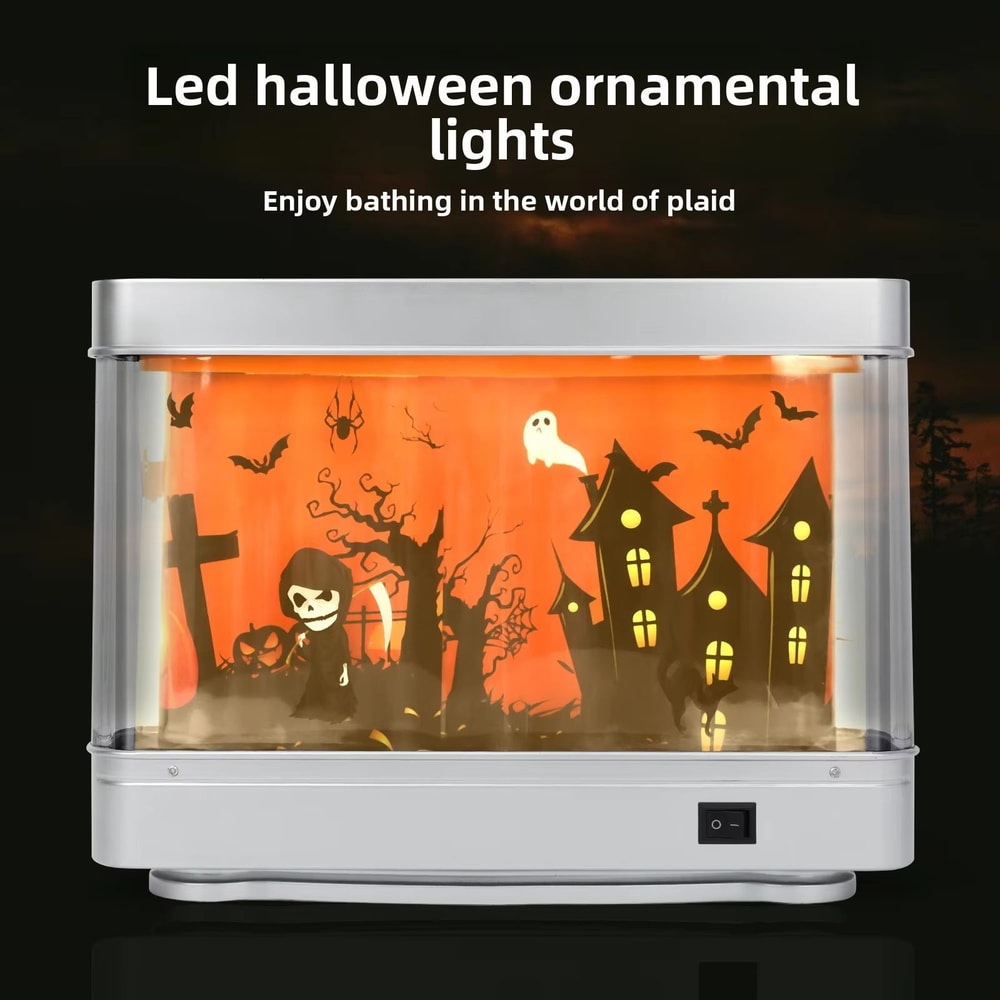 Floating Ghost Aquarium Night Light Halloween Decor Lamp For Kids Room Party Ambience 0