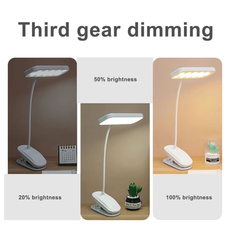 Rechargeable LED ClipOn Study Lamp For Dorm Desk Bedside And Reading 3