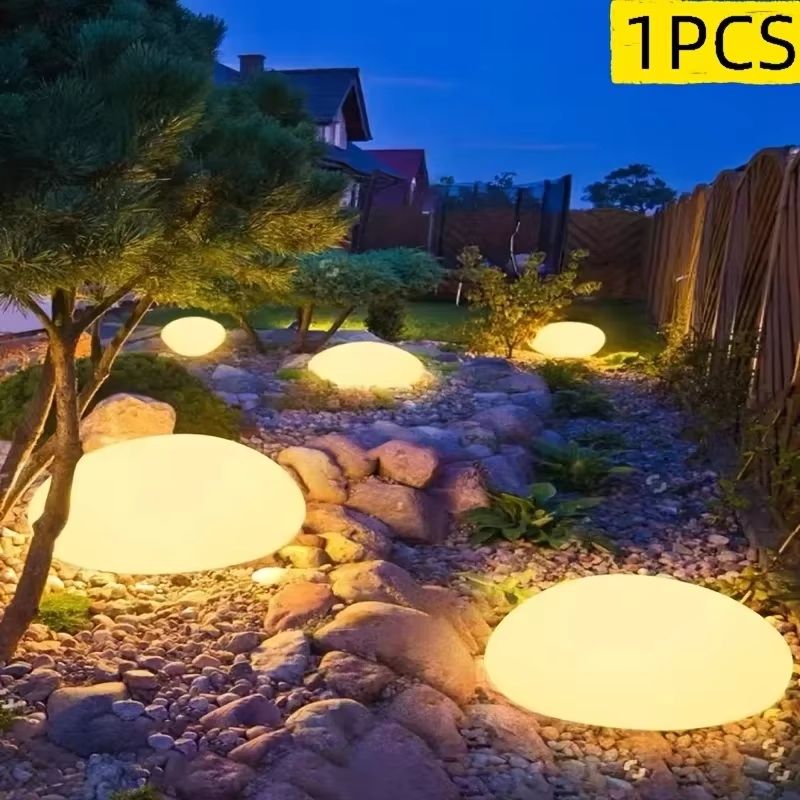 Solar Cobblestone Garden Light Waterproof LED Rock Lamp For Yard Lawn And Pathway Decor 6