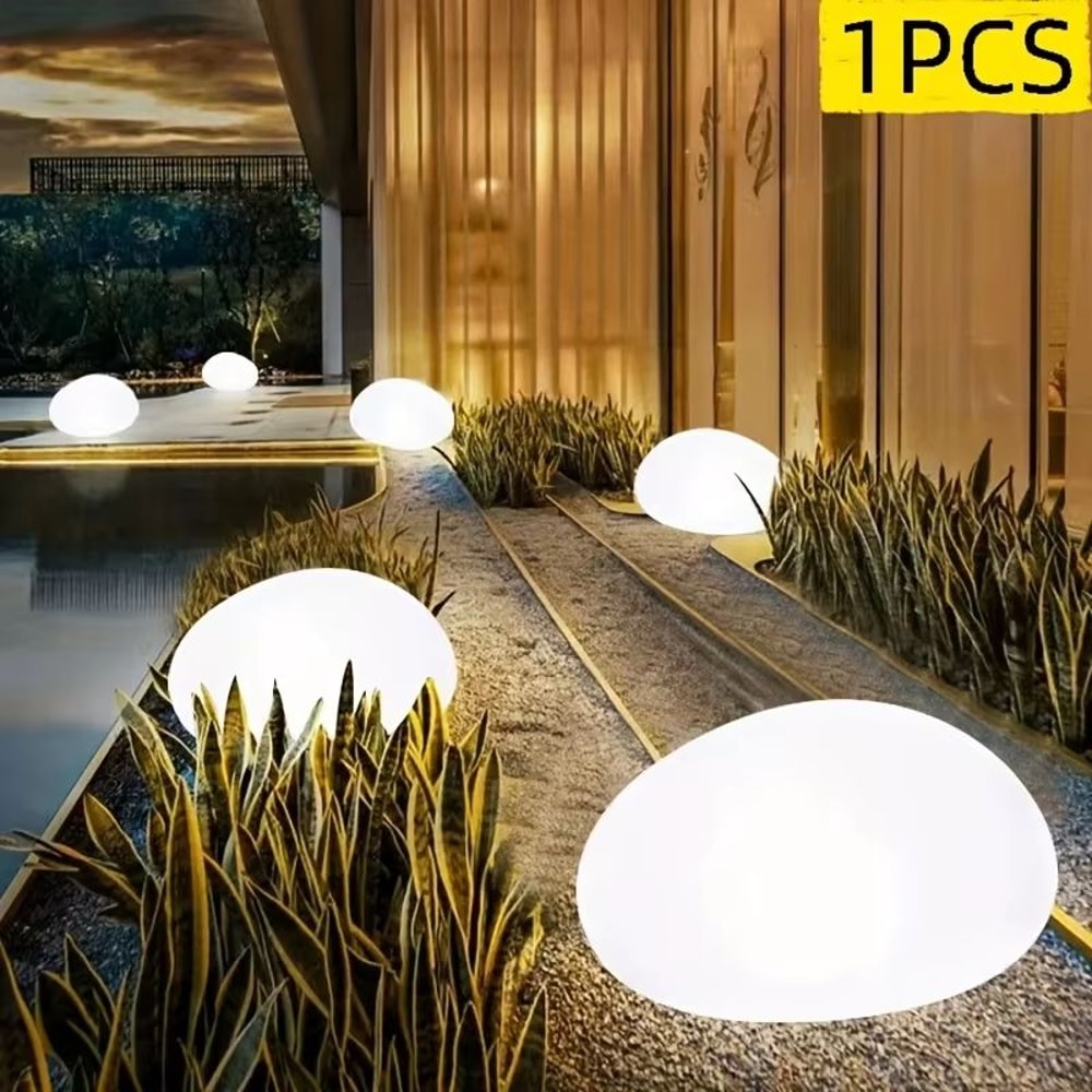 Solar Cobblestone Garden Light Waterproof LED Rock Lamp For Yard Lawn And Pathway Decor 7
