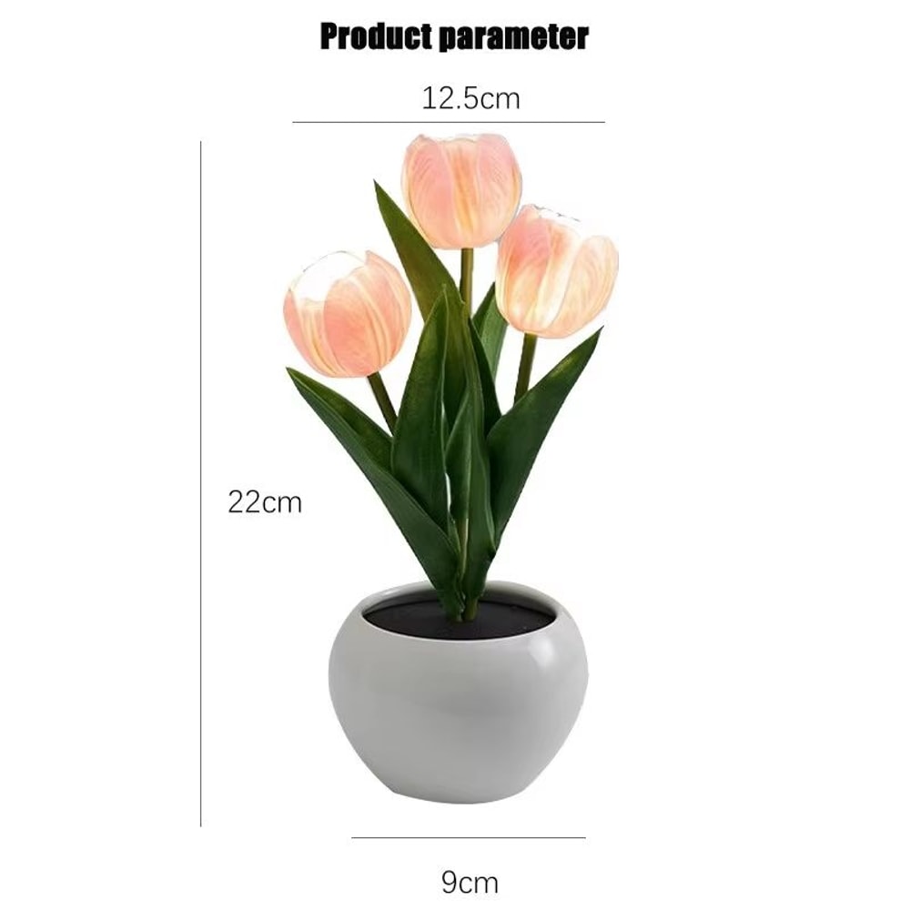 LED Tulip Night Light Bouquet Romantic Battery Powered Bedside Flower Lamp 2