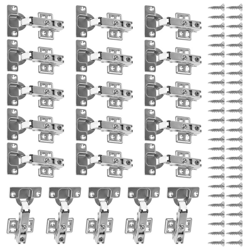 Soft Close Stainless Steel Cabinet Hinges Hydraulic Quiet Door Hinges Set 1020PCS 7