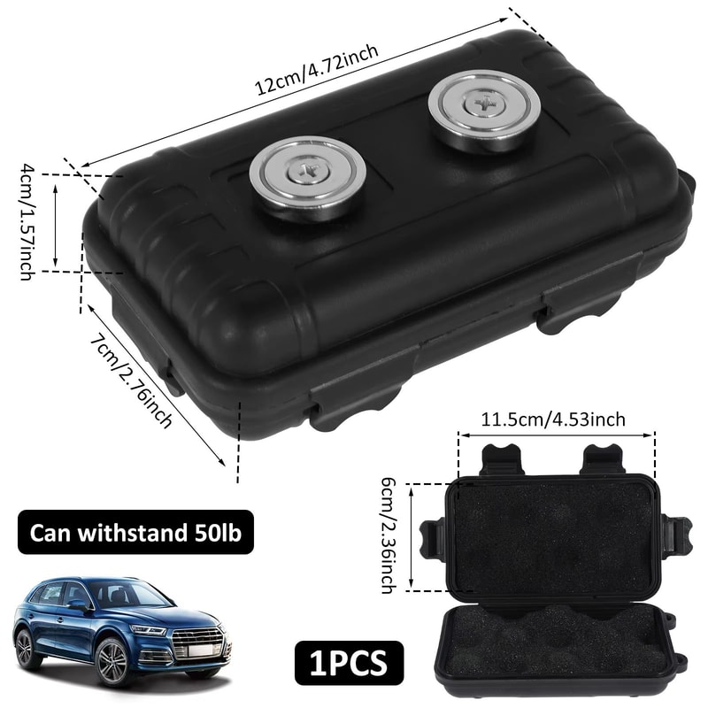 Waterproof Magnetic Key Holder Under Car Hidden Spare Key Box 8