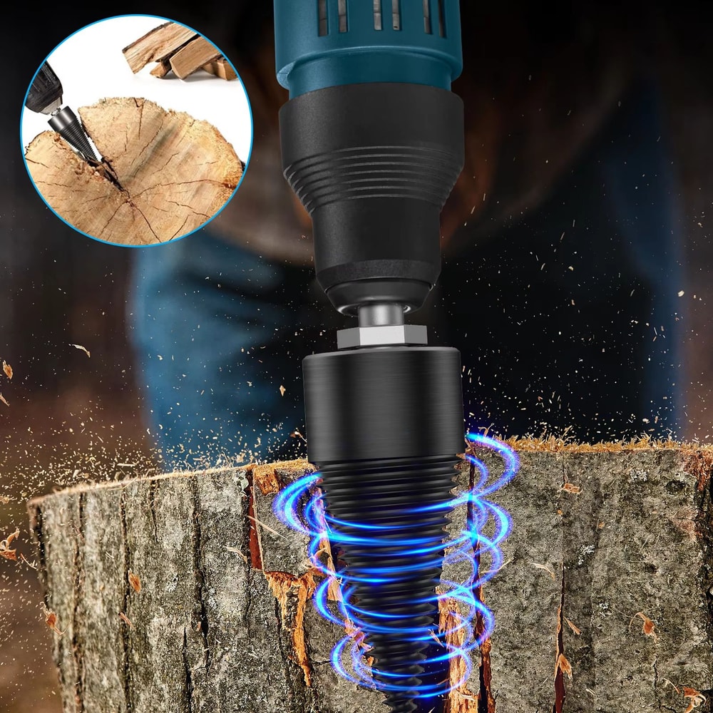 Heavy Duty Firewood Log Splitter Drill Bit High Carbon Steel Wood Splitting Cone 124PCS 1