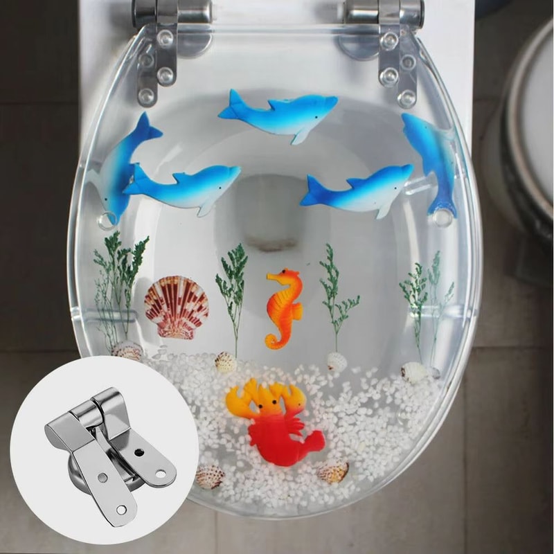 Universal Stainless Steel Toilet Seat Hinges Top Fix Replacement Kit 24PCS 1