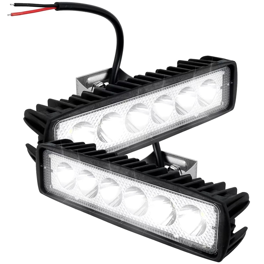 18W Waterproof LED Work Light Bar 6000K Off Road Flood Spot Driving Light 12V 7