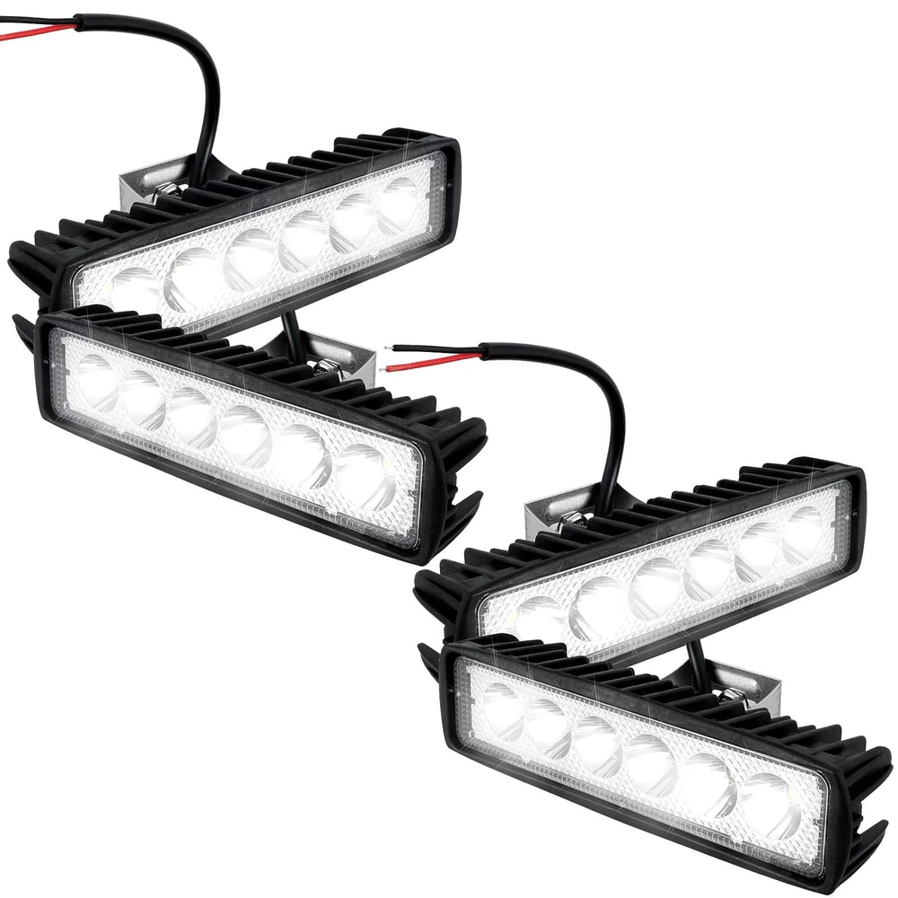 18W Waterproof LED Work Light Bar 6000K Off Road Flood Spot Driving Light 12V 8