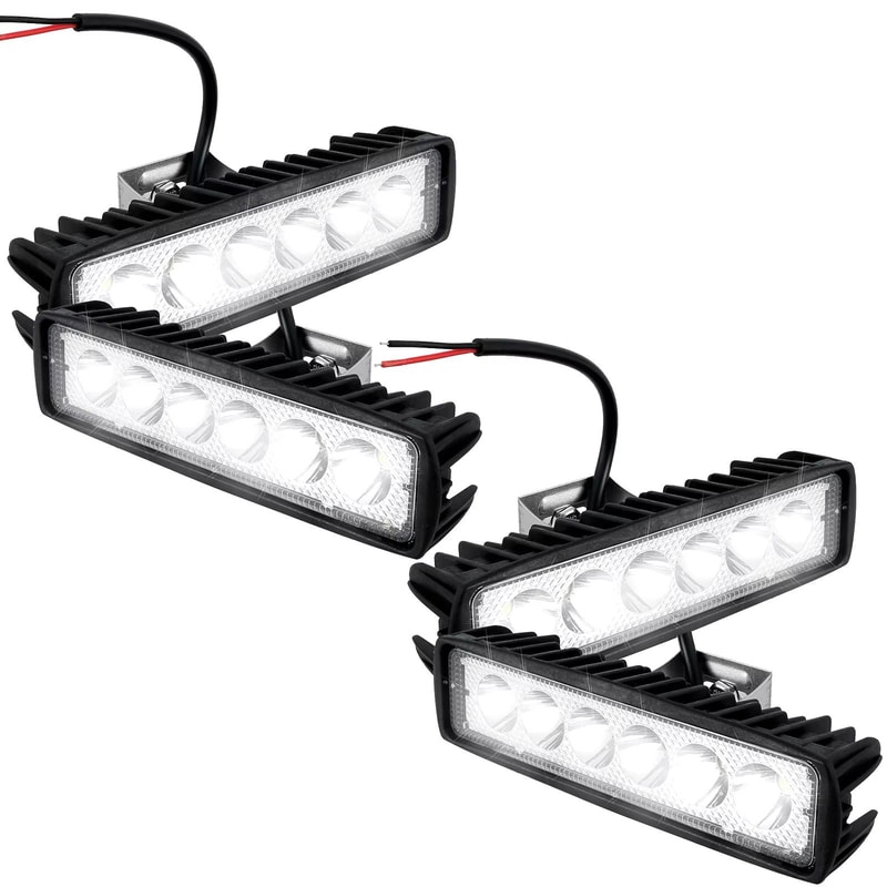 18W Waterproof LED Work Light Bar 6000K Off Road Flood Spot Driving Light 12V 8