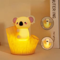 usb rechargeable koala silicone night light 7 color mood lamp for bedroom