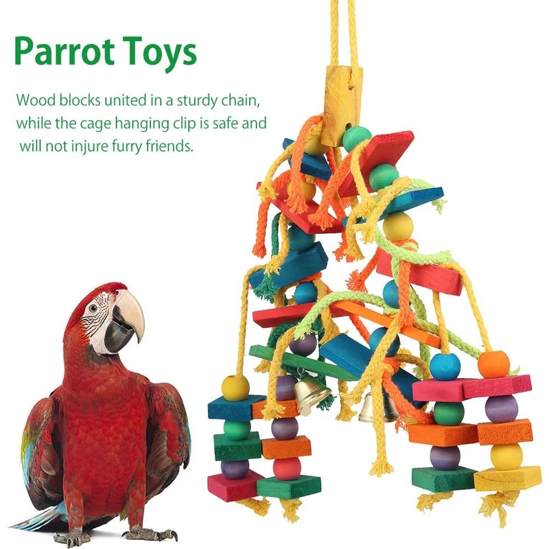 Cotton Rope Parrot Toy Hanging Chew And Climbing Bird Cage Toy For Lovebirds 0