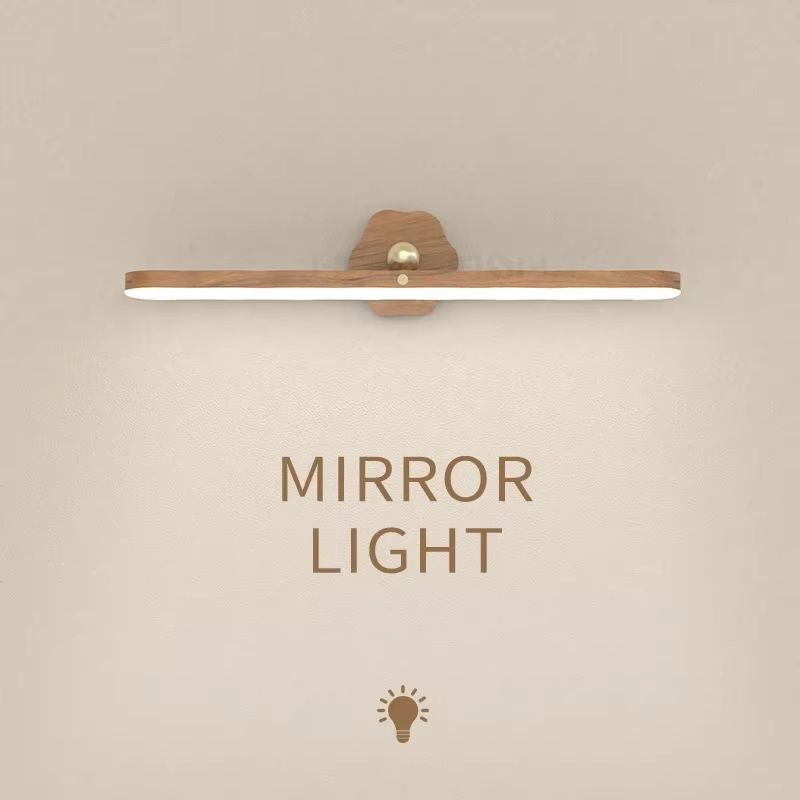 Magnetic Wooden Wall Lamp USB Rechargeable LED Night Light With Touch Control 1