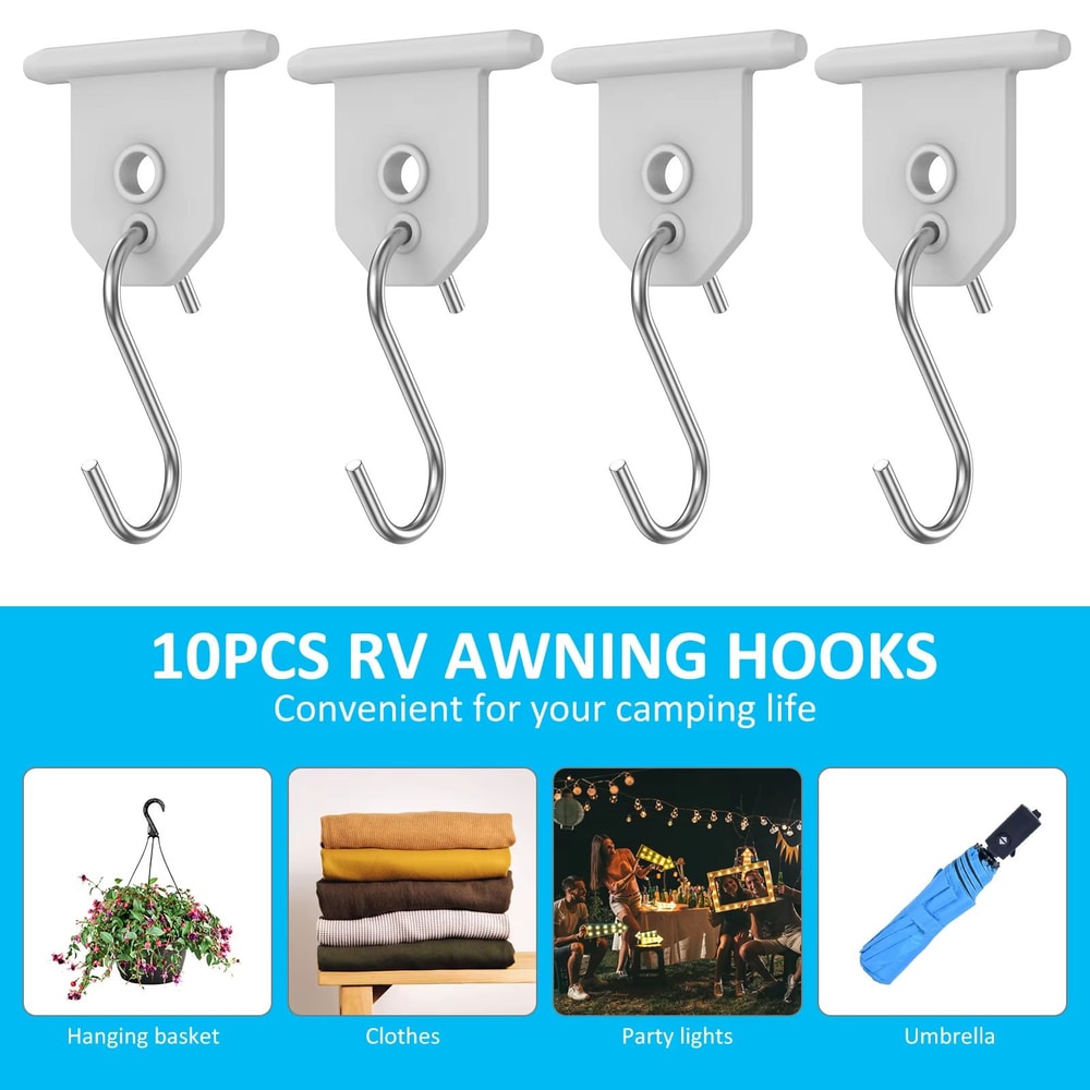Heavy Duty SShaped RV Awning Hooks Metal Camping Light And Gear Hangers 10PCS 1