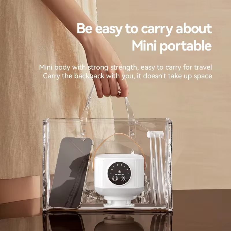 Portable Silent Ceiling Fan With LED Light USB Rechargeable Remote Control Lamp 5