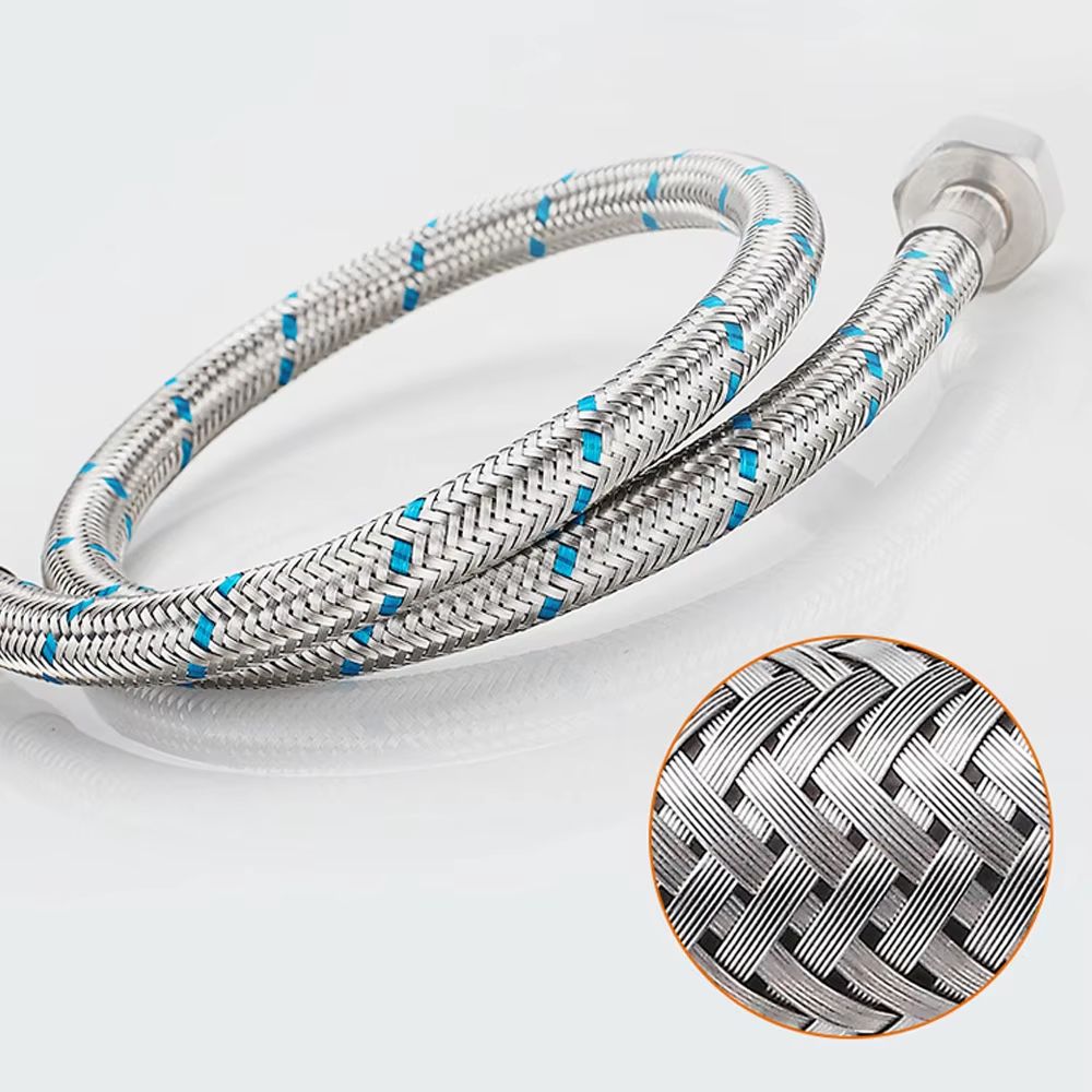 50cm Stainless Steel Braided Faucet Hose Flexible Water Supply Pipe For Hot And Cold 12PCS 1