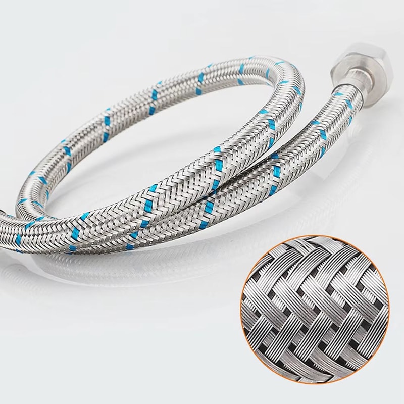 50cm Stainless Steel Braided Faucet Hose Flexible Water Supply Pipe For Hot And Cold 12PCS 1