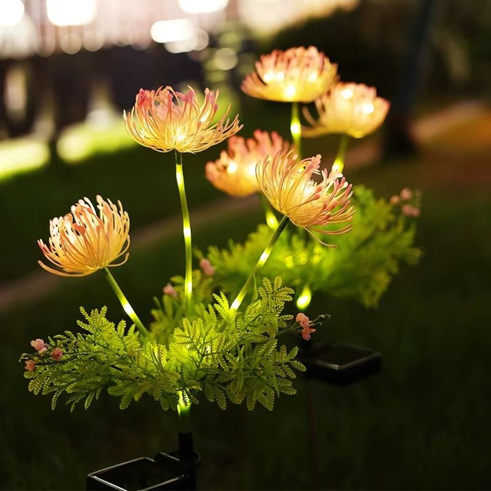 Solar Glowing Flower Garden Lights Waterproof Outdoor Decorative Yard Stakes 0