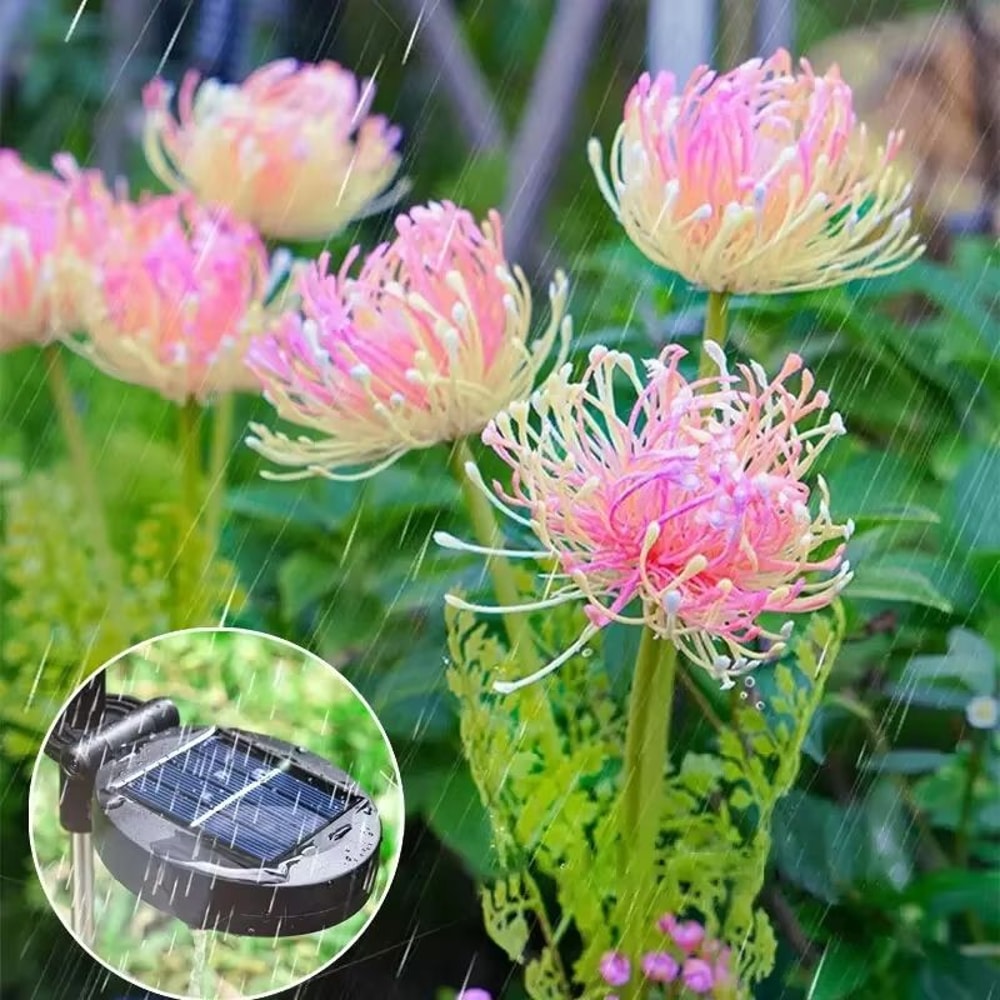 Solar Glowing Flower Garden Lights Waterproof Outdoor Decorative Yard Stakes 1