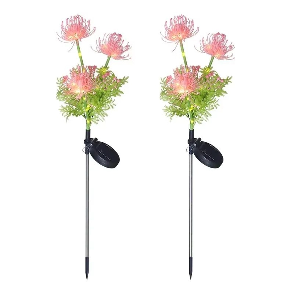 Solar Glowing Flower Garden Lights Waterproof Outdoor Decorative Yard Stakes 2