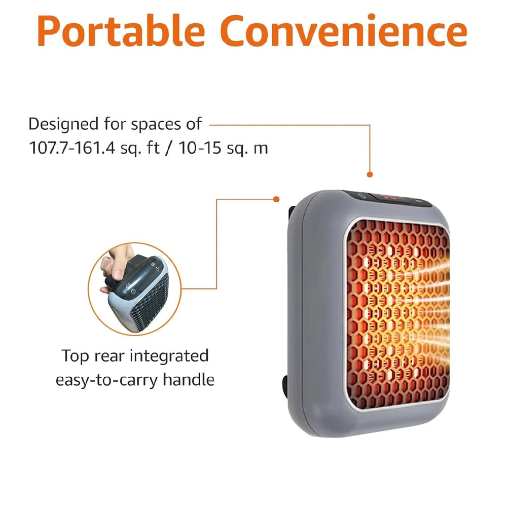 Mini Wall Mounted PTC Ceramic Heater With Remote Fast Heating Fan For Bathroom Home 1