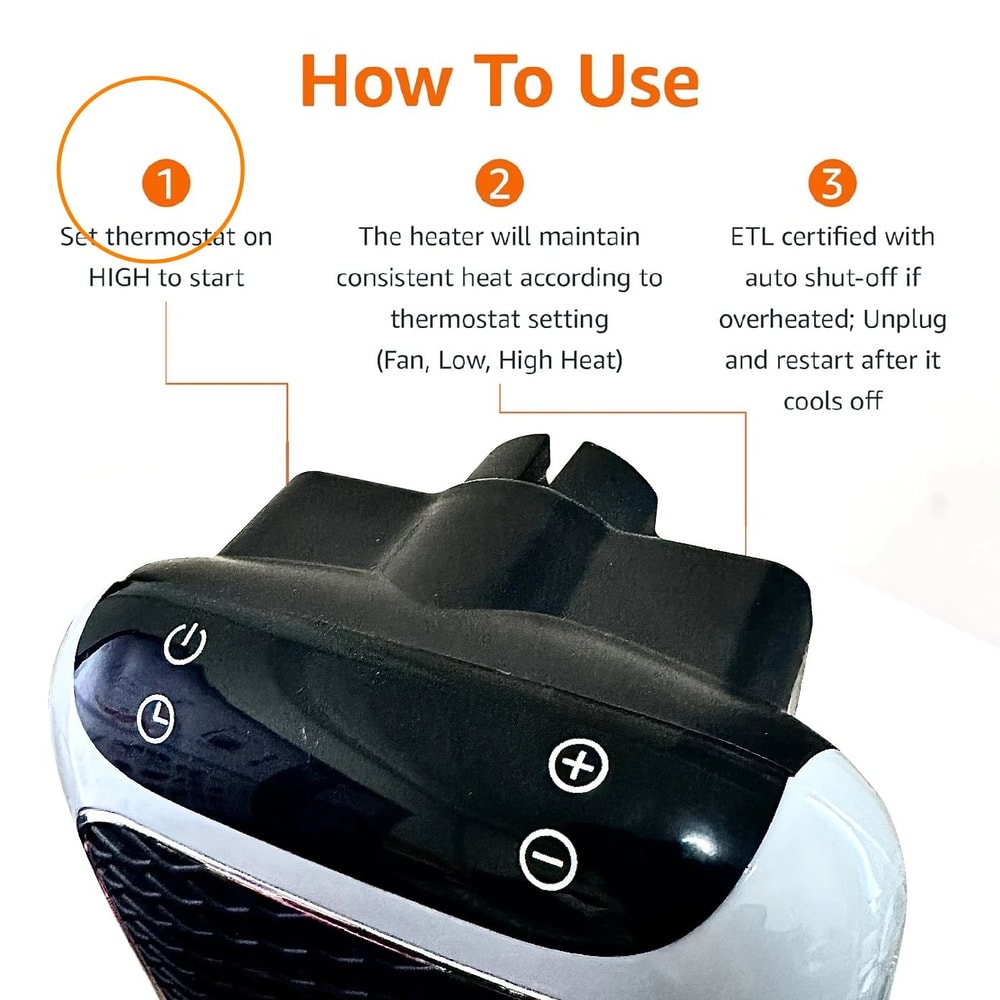 Mini Wall Mounted PTC Ceramic Heater With Remote Fast Heating Fan For Bathroom Home 2