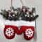 Creative Christmas Glove Wreath Garland Festive Door Hanging Decoration With Simulated Flowers 4