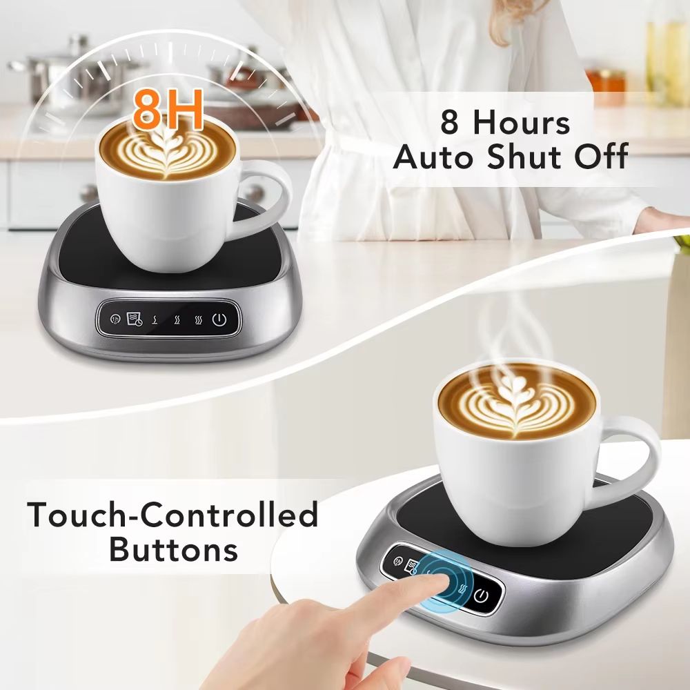 USB Coffee Mug Warmer Smart Heating Coaster With Voice Control For Desk 3