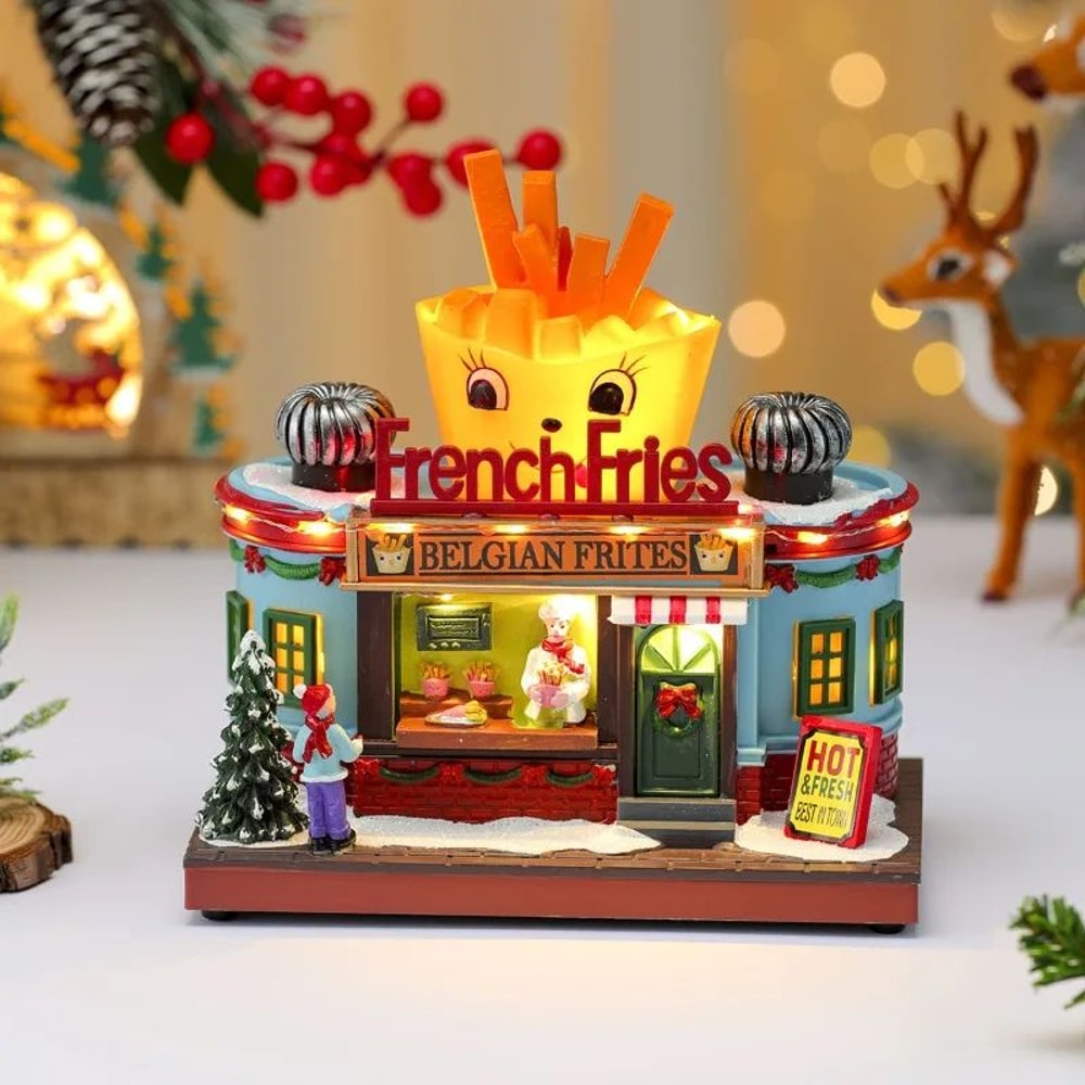 Rotating LED Christmas Music Box Glowing Holiday Ornament Decorative Gift 2