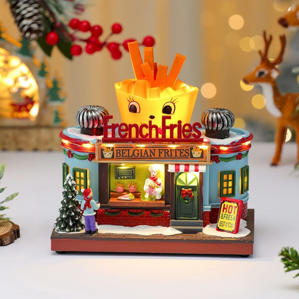 Rotating LED Christmas Music Box Glowing Holiday Ornament Decorative Gift 6
