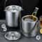 Double Wall Stainless Steel Ice Bucket Insulated Wine And Beer Chiller For Home Bar 0