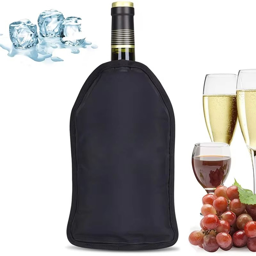 Portable Wine Cooling Sleeve Ice Bag Reusable Beverage Cooler For Picnic And Travel 0