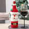 Christmas Wine Bottle Cover Set Santa And Snowman Woven Holiday Bottle Bags For Party Table Decor 1