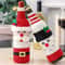 Christmas Wine Bottle Cover Set Santa And Snowman Woven Holiday Bottle Bags For Party Table Decor 4